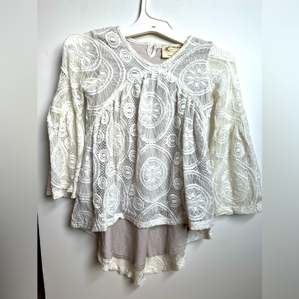 Joyfolie Lace Tunic blouse size 5 EUC